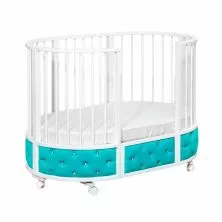 Круглая кроватка EVA «VIP», декор бархат