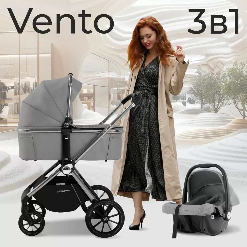 Коляска 3в1 Sweet Baby Vento Silver Grey
