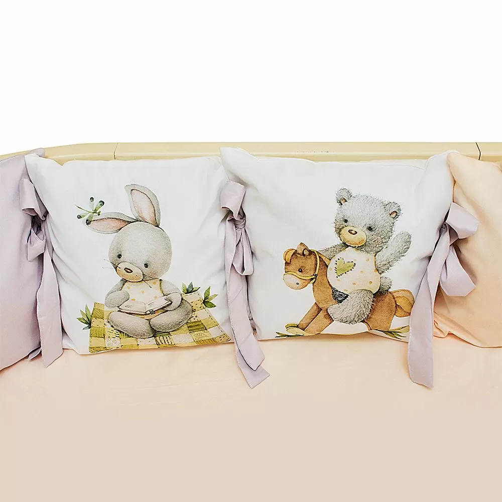 Комплект в кроватку 6 предметов сладкий зайка