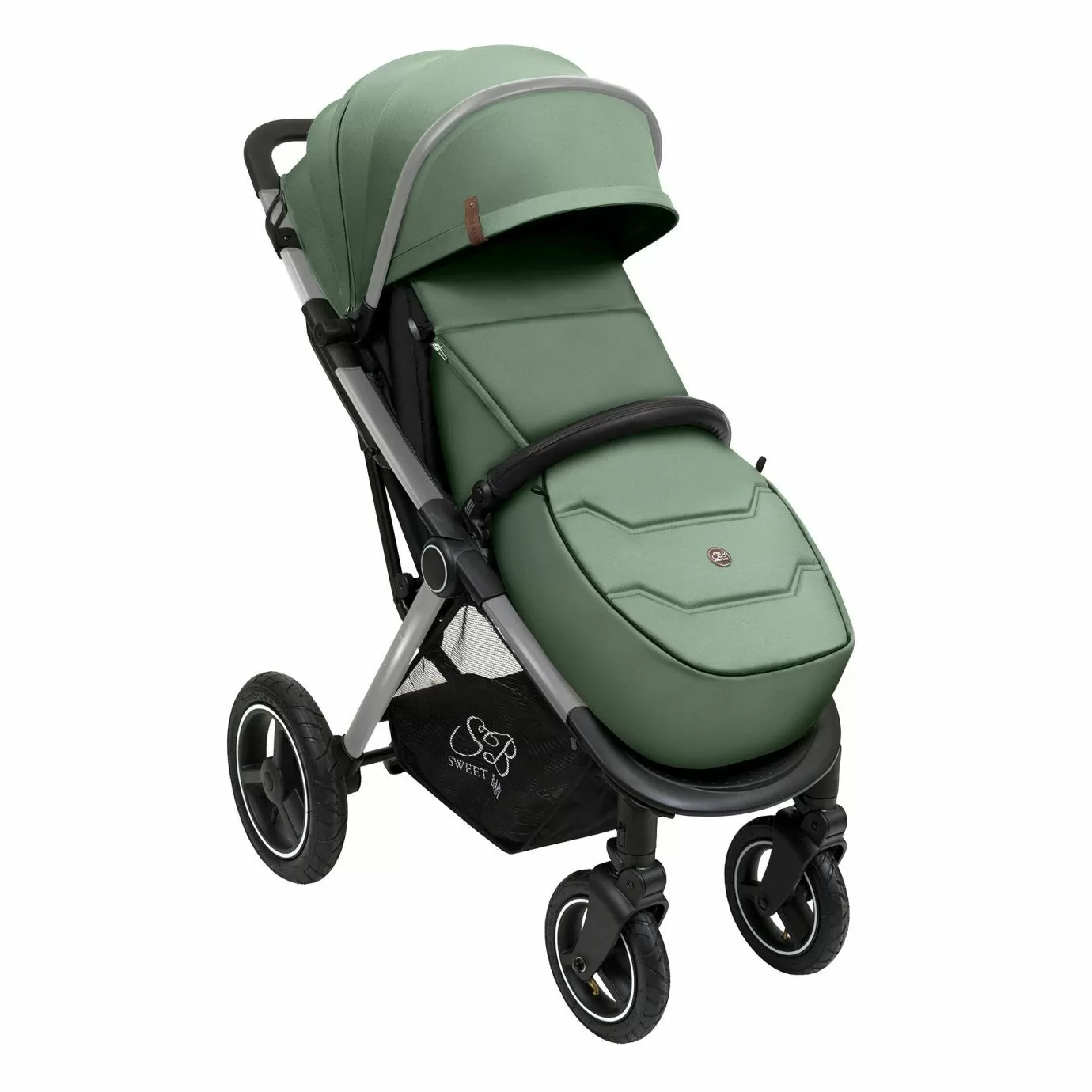 Прогулочная коляска Suburban Compatto Silver Green (Air)