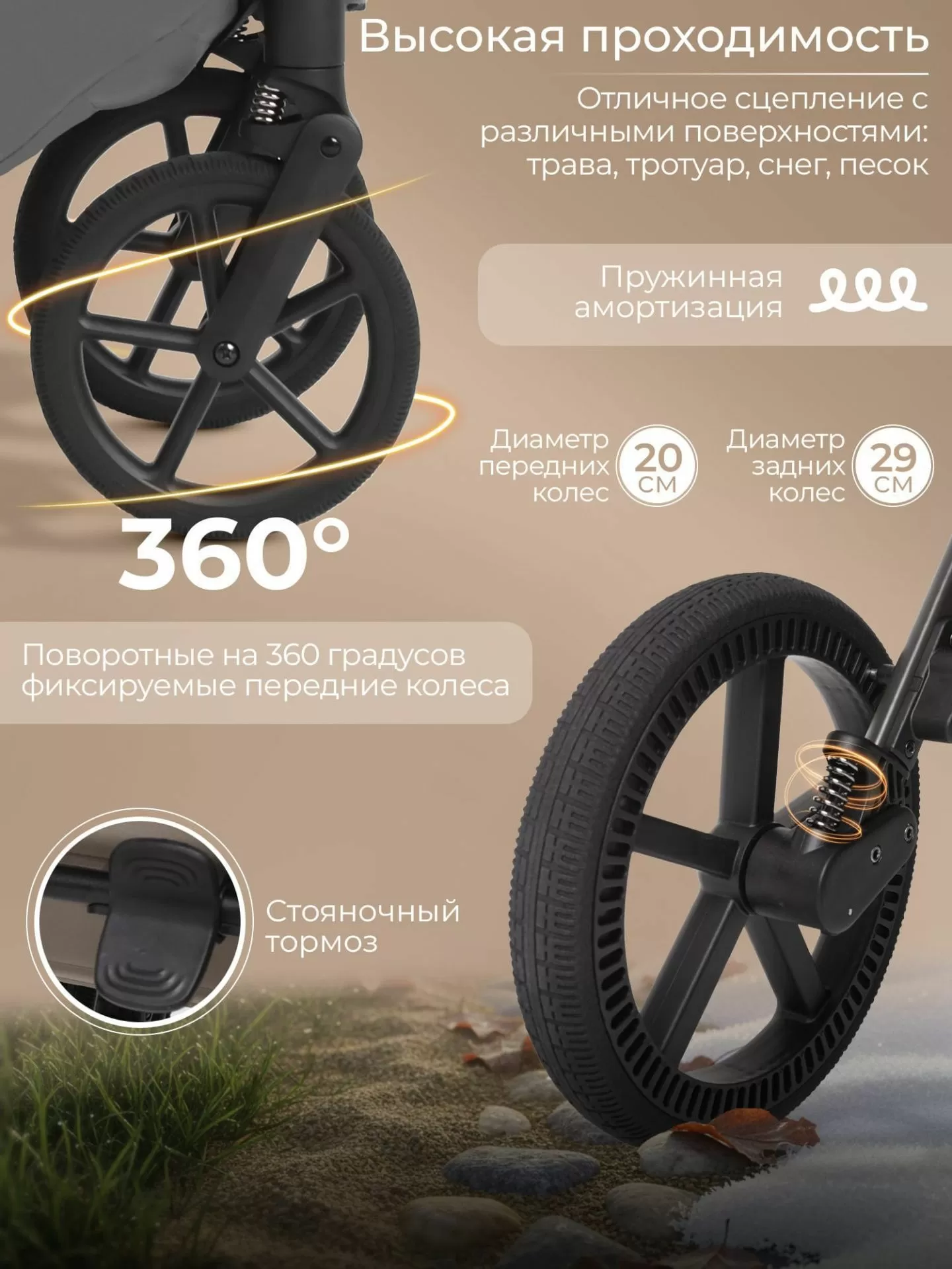 Коляска 2в1 SBL Orso Dark Grey