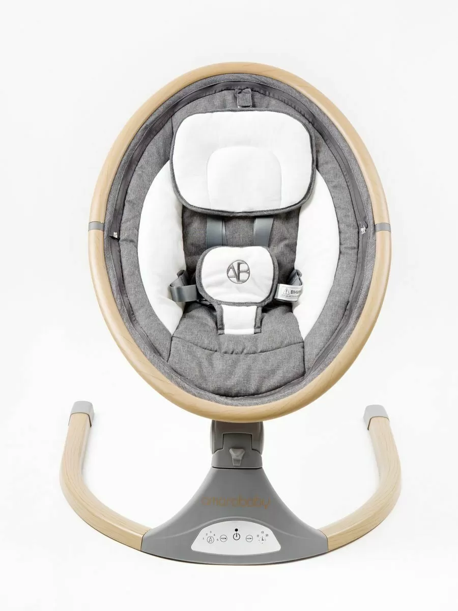 Электронные качели детские AMAROBABY ERGO SWING, серый