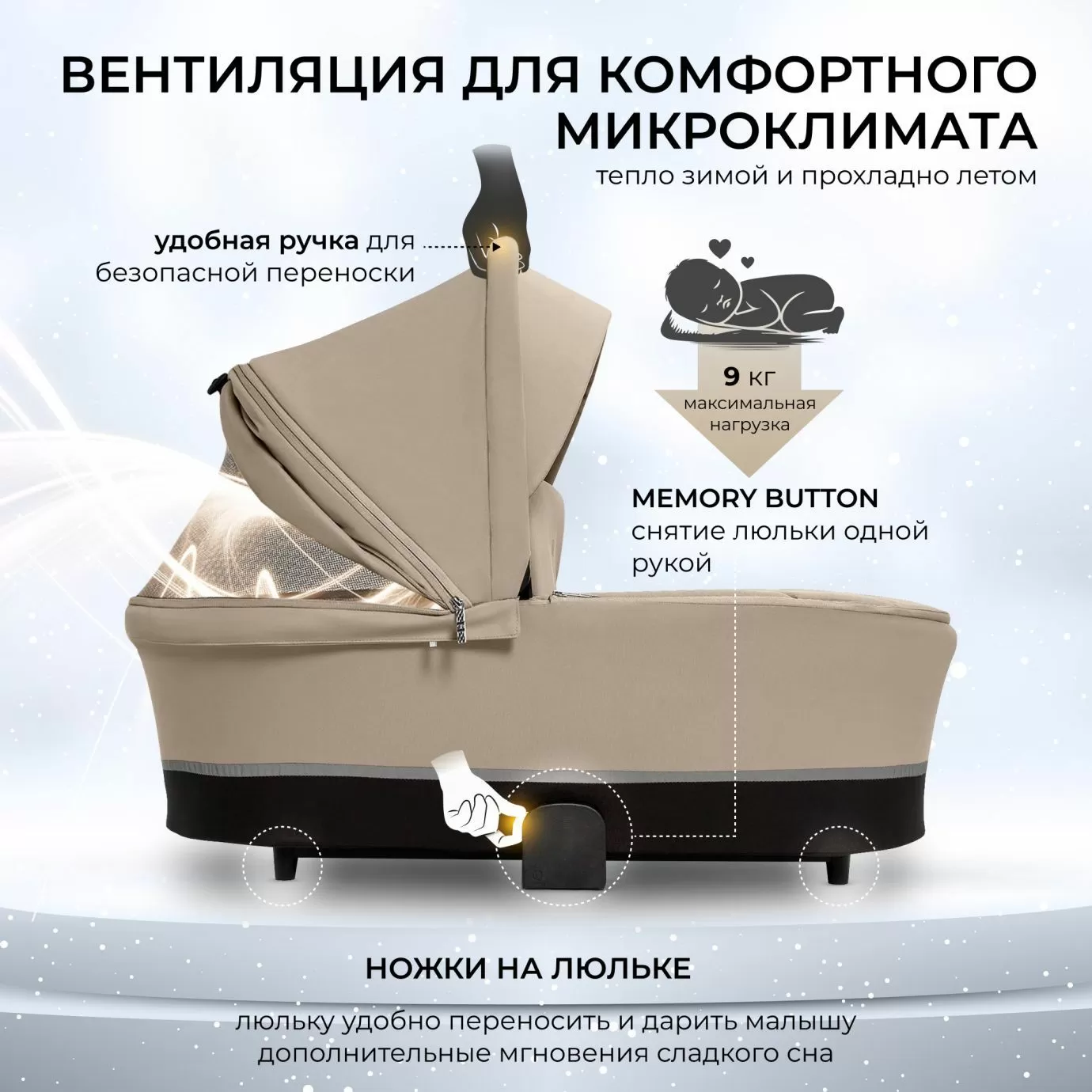 Коляска 2в1 Sweet Baby Nuvola Almond Beige