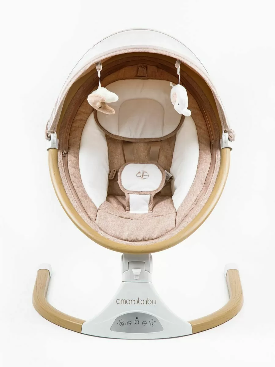 Электронные качели детские AMAROBABY ERGO SWING, бежевый