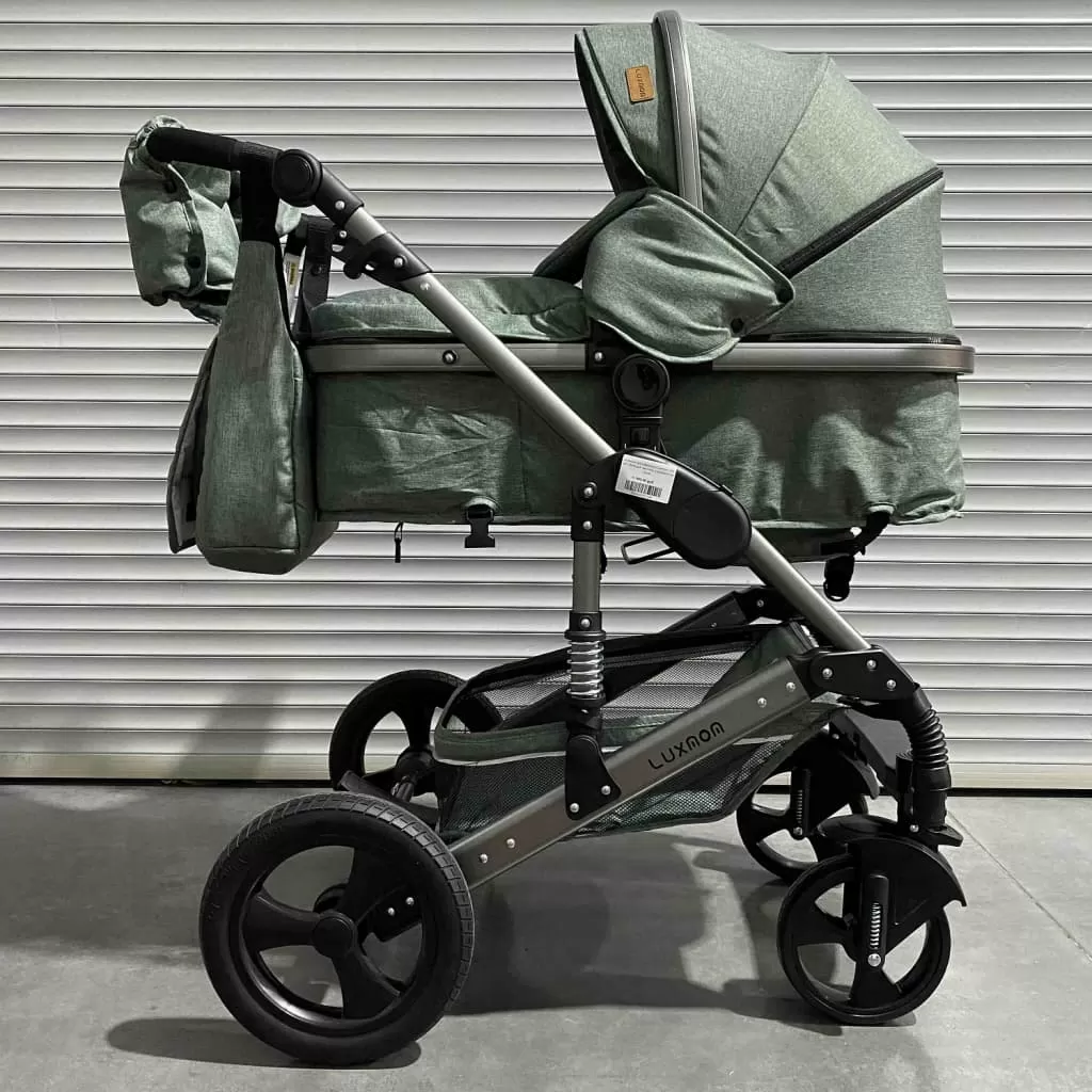Коляска Luxmom 555 2в1 Зелёная 