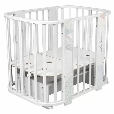 Кровать детская "Indigo "Green Line" 5 в 1 с поперечным маятником волна