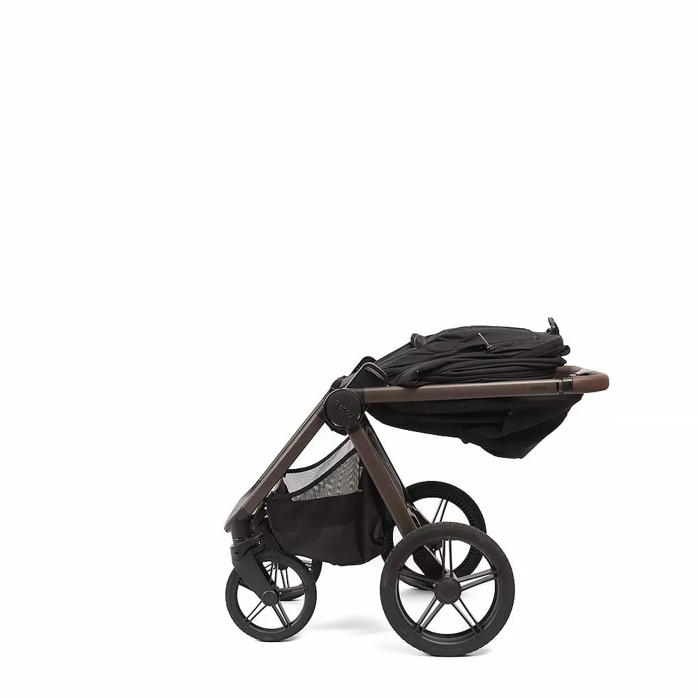 Коляска 2в1 Peppy Soho Black (рама шоколад)