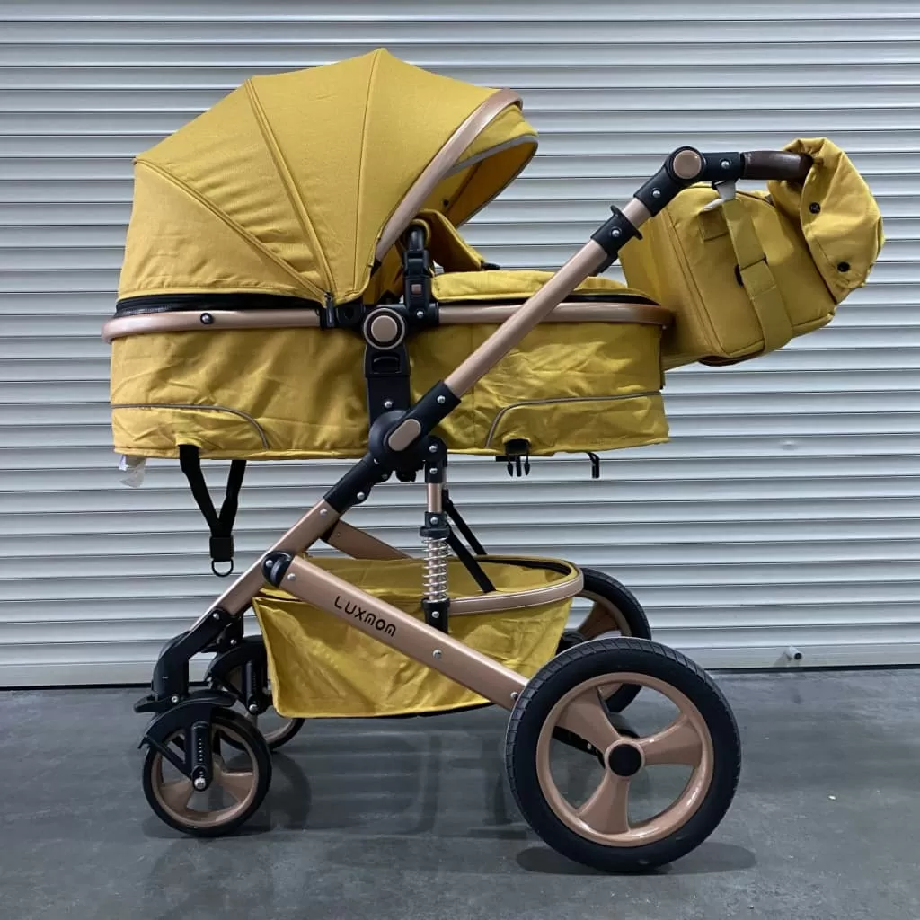 Коляска luxmom 518 2в1 желтый