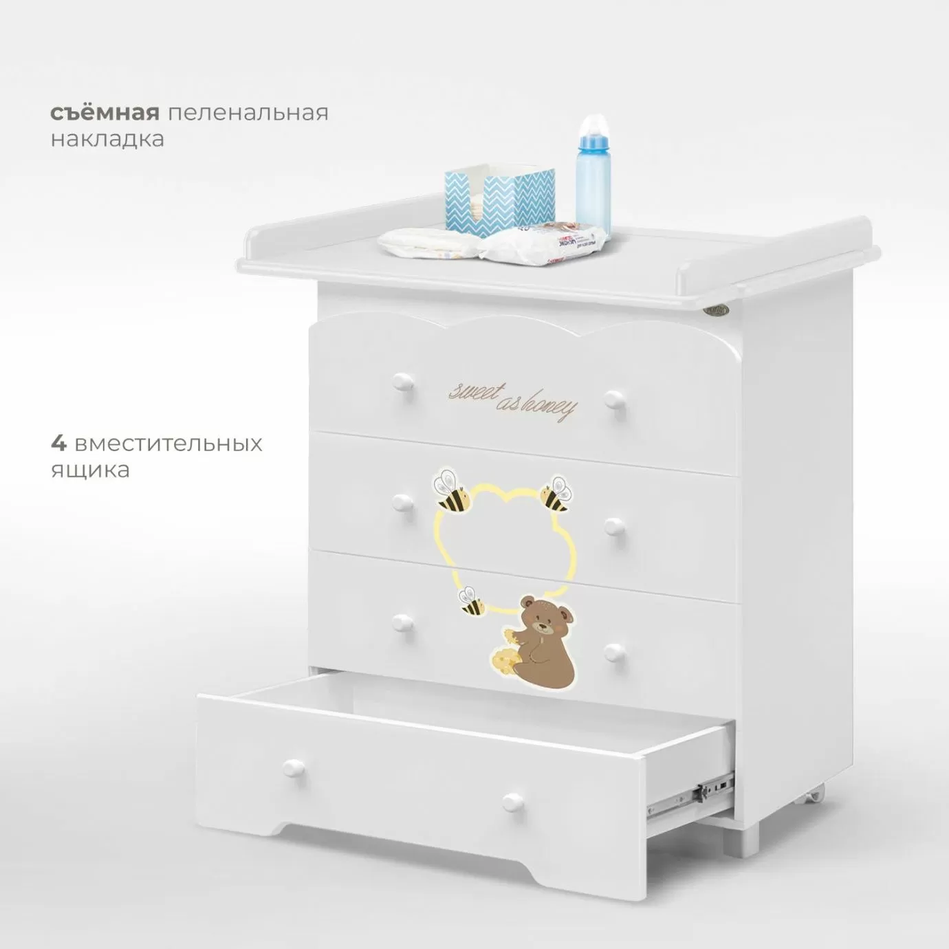 Комод пеленальный NUOVITA STANZIONE HONEY BEAR