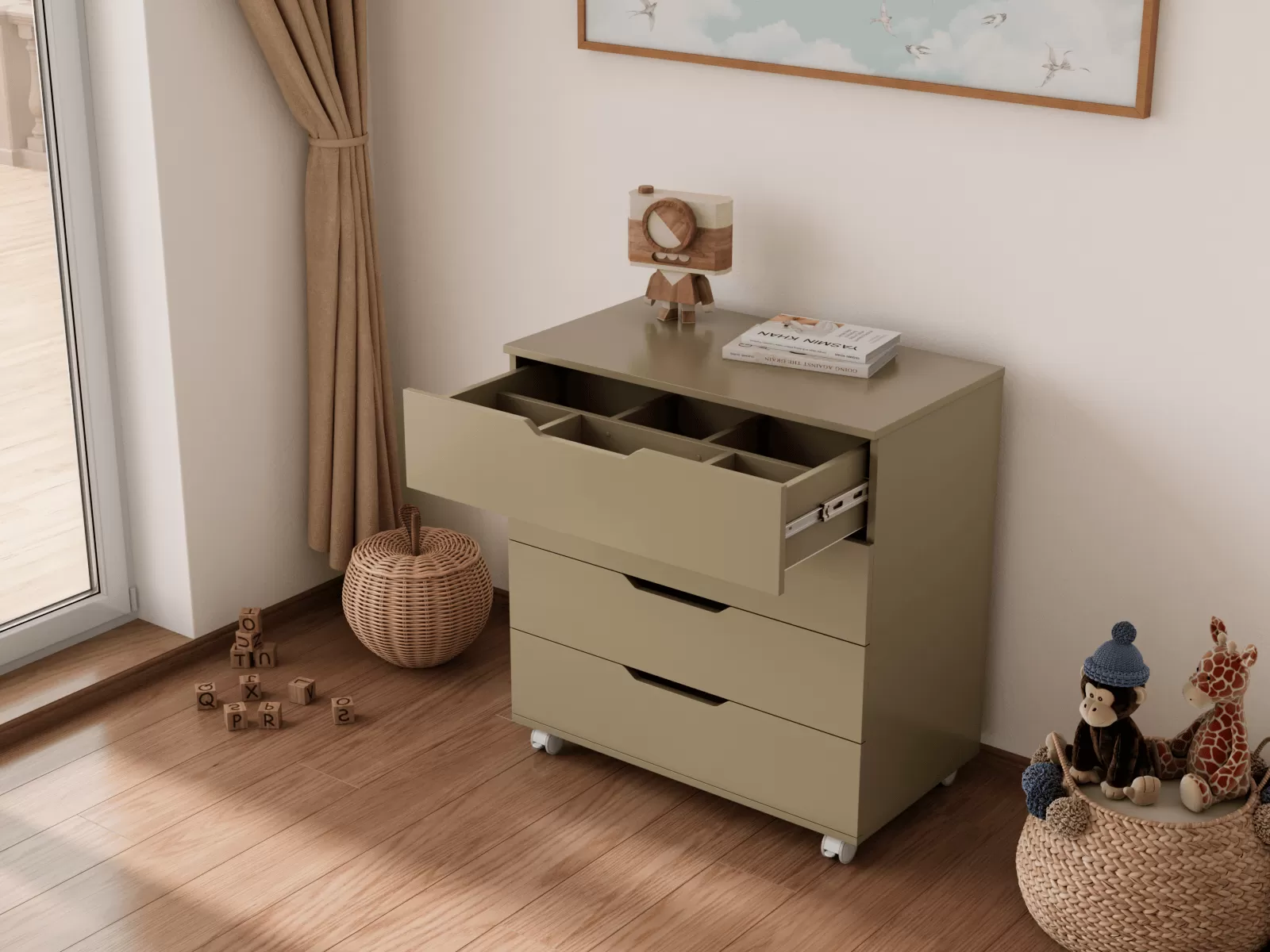 Комод LUNNA BREEZE 800/4 МДФ (органайзер)