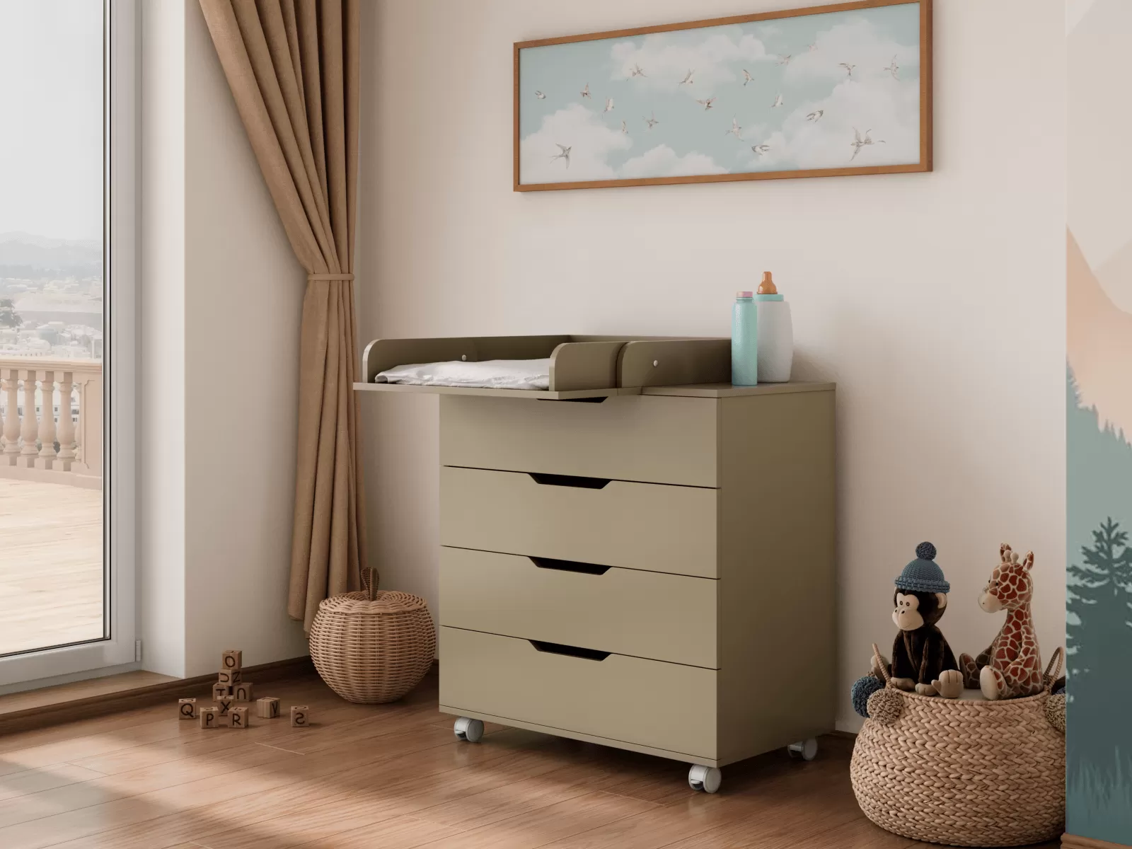 Комод LUNNA BREEZE 800/4 МДФ (органайзер)