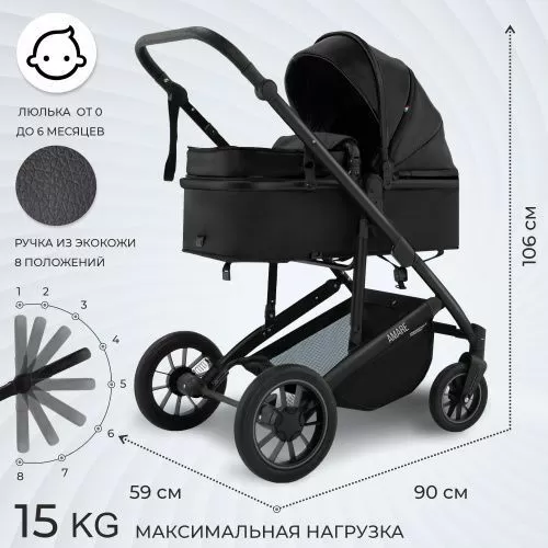 Коляска-трансформер Amare GL Black
