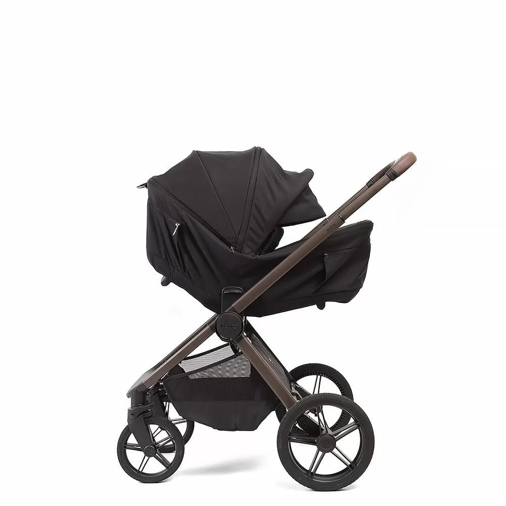 Коляска 2в1 Peppy Soho Black (рама шоколад)