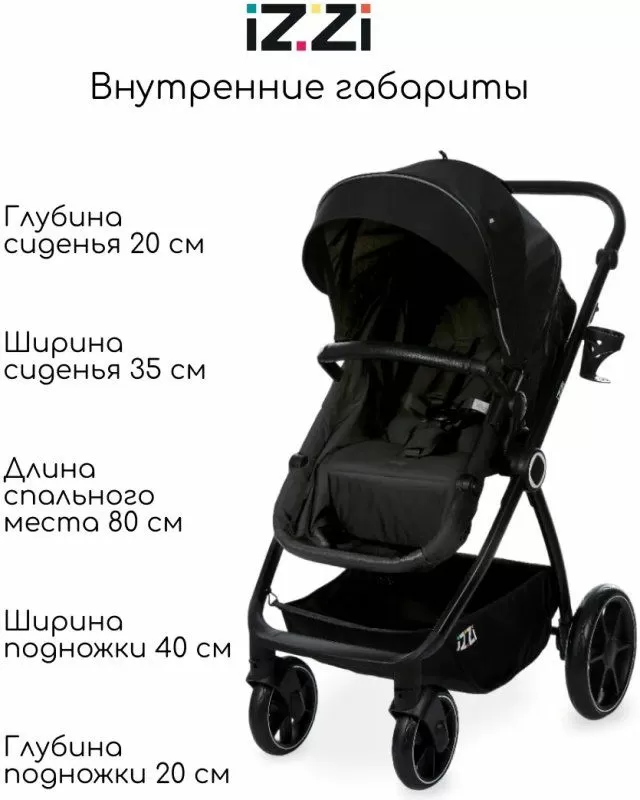 Коляска-трансформер iZZi Black