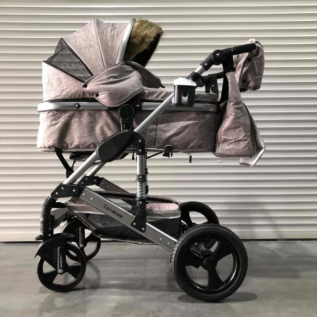 Коляска Luxmom 555 2в1 Коричневый текстиль