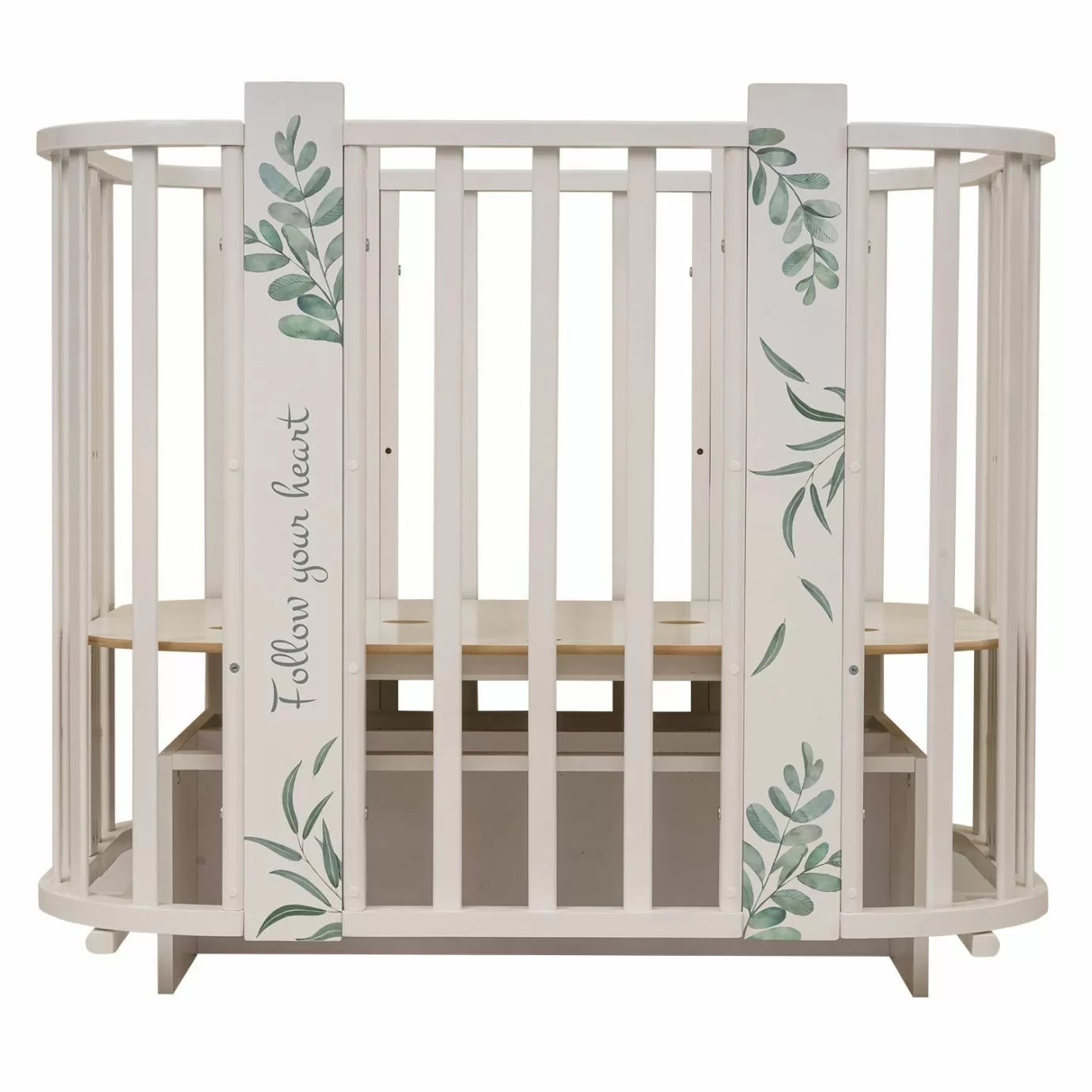 Кровать детская "Indigo "Green Line" 5 в 1 с поперечным маятником травинки