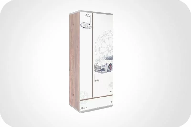 Шкаф Q-bix 31 МЕРСЕДЕС белый/дерево