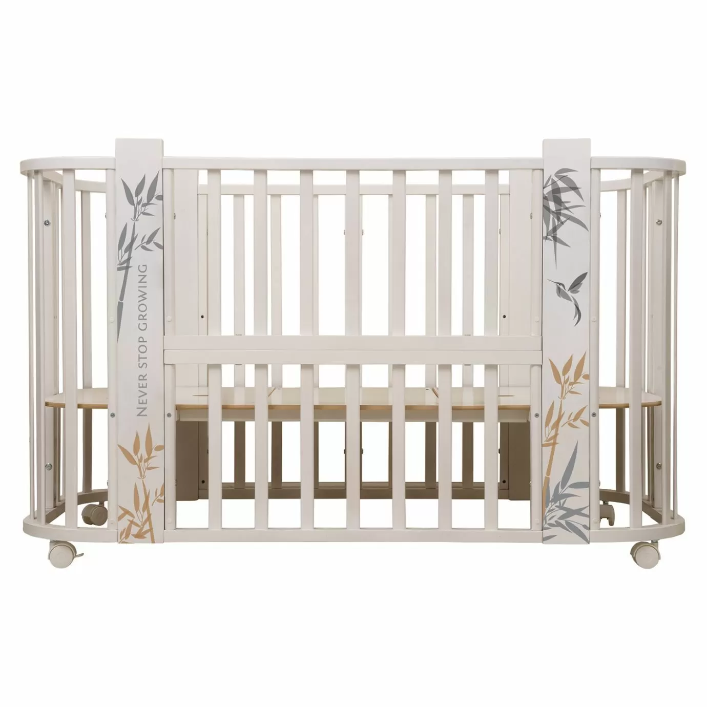 Кровать детская "Indigo "Green Line" 5 в 1 с поперечным маятником бамбук