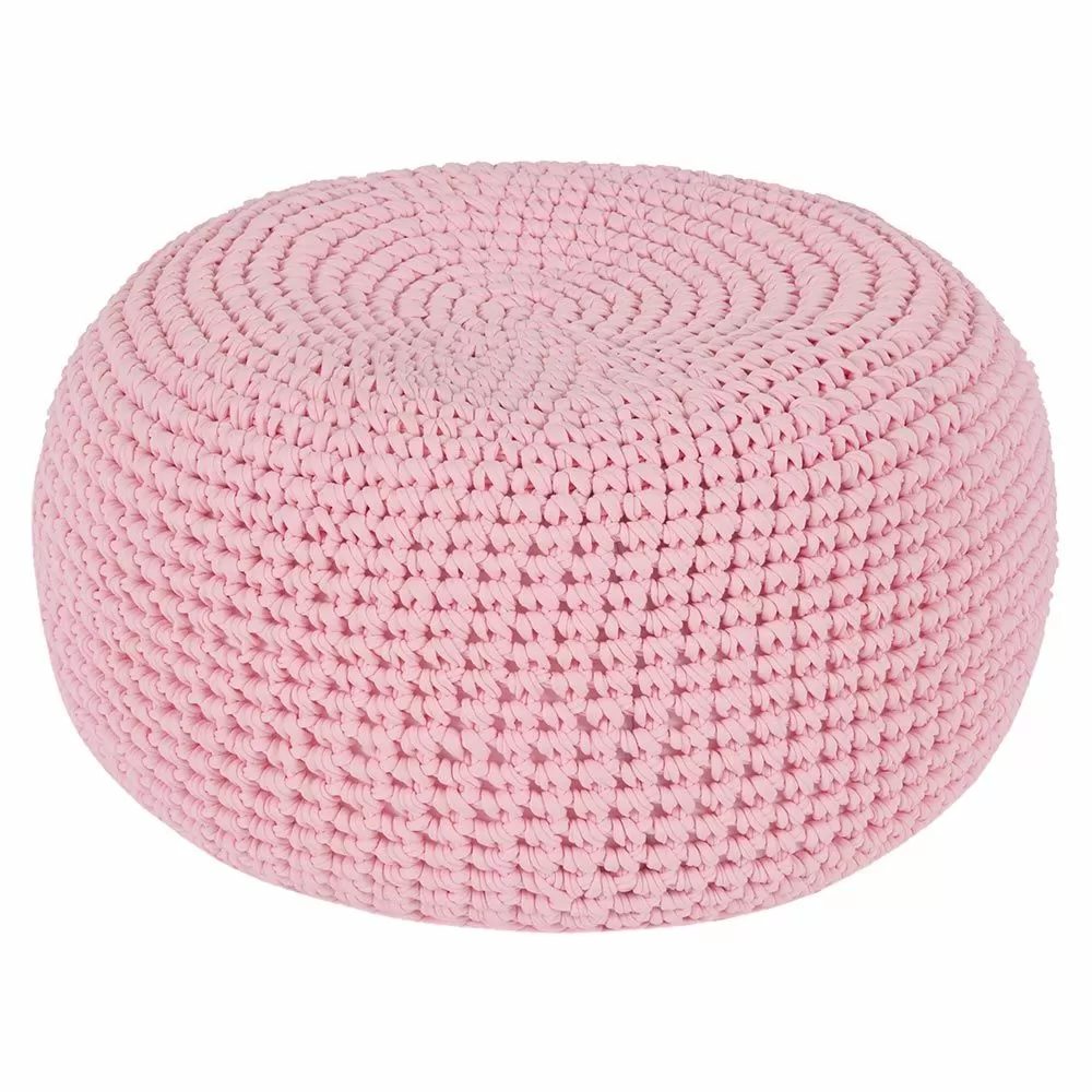 Вязаный пуф Розовый