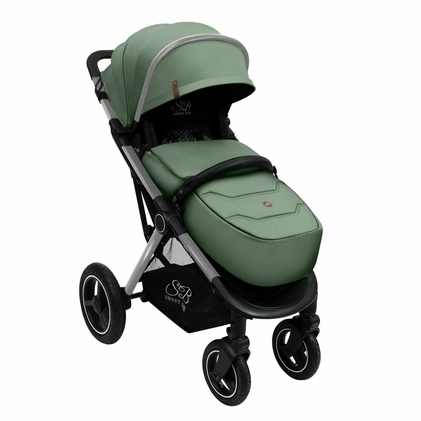 Прогулочная коляска Suburban Compatto Silver Green (Air)