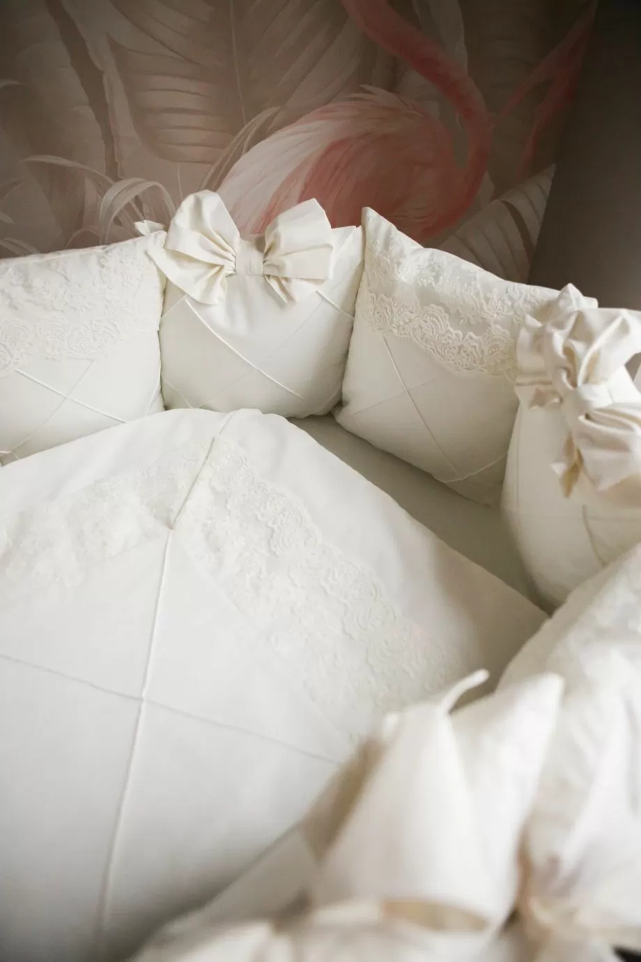 Комплект 17 предметов ""Classico" молочный сатин / кружево"