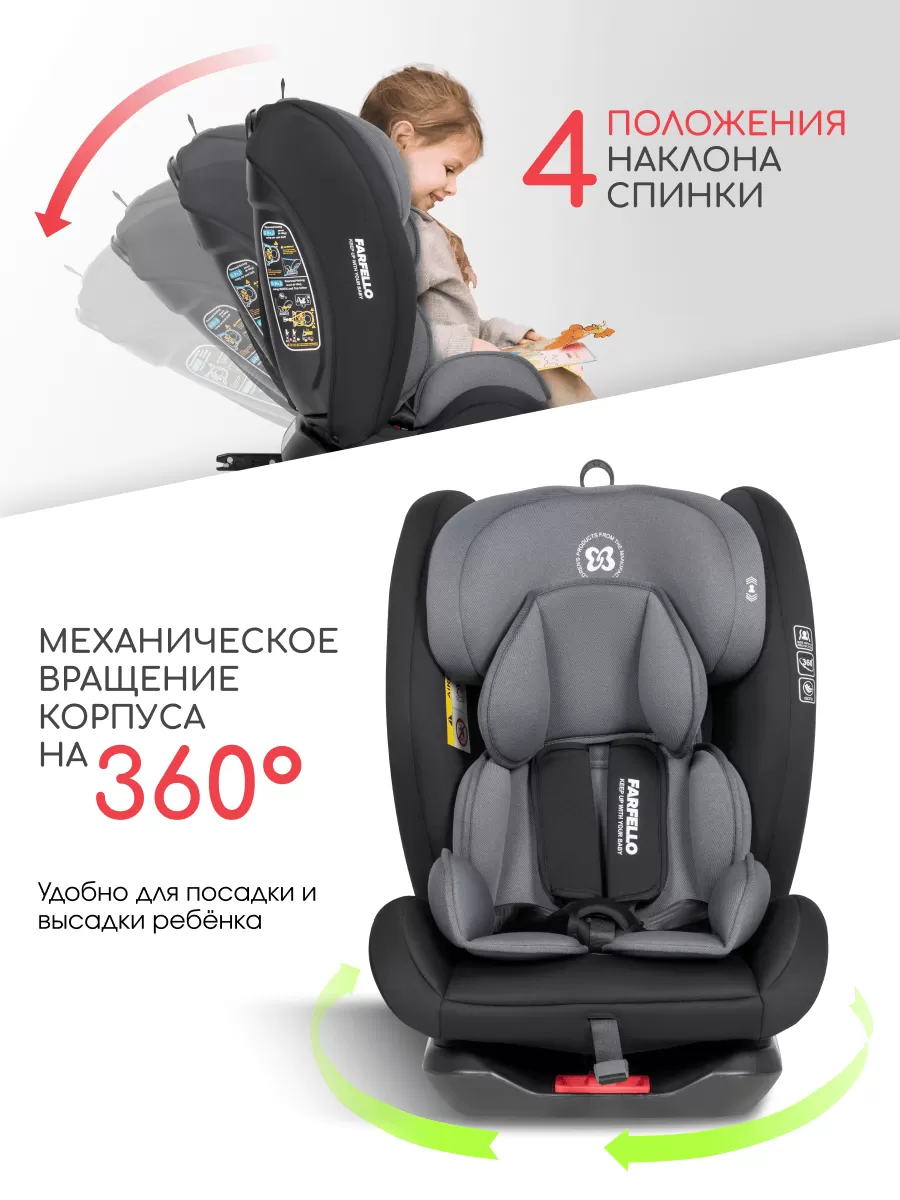 Автокресло детское Le5 ISOFIX серо-чёрный