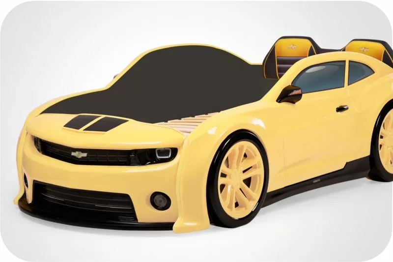 Кровать машина объемная (3d) EVO "Camaro" желтый