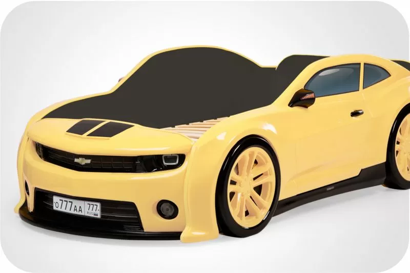 Кровать машина объемная (3d) EVO "Camaro" желтый