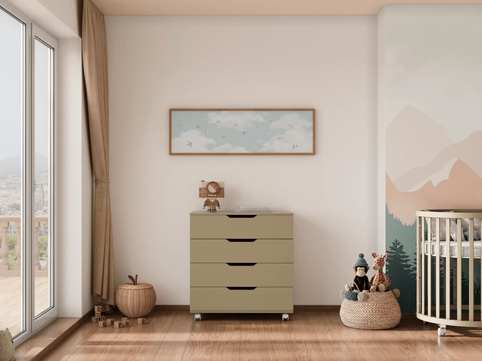 Комод LUNNA BREEZE 800/4 МДФ (органайзер)