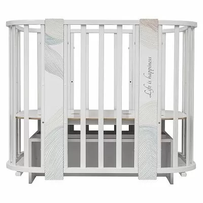 Кровать детская "Indigo "Green Line" 5 в 1 с поперечным маятником волна