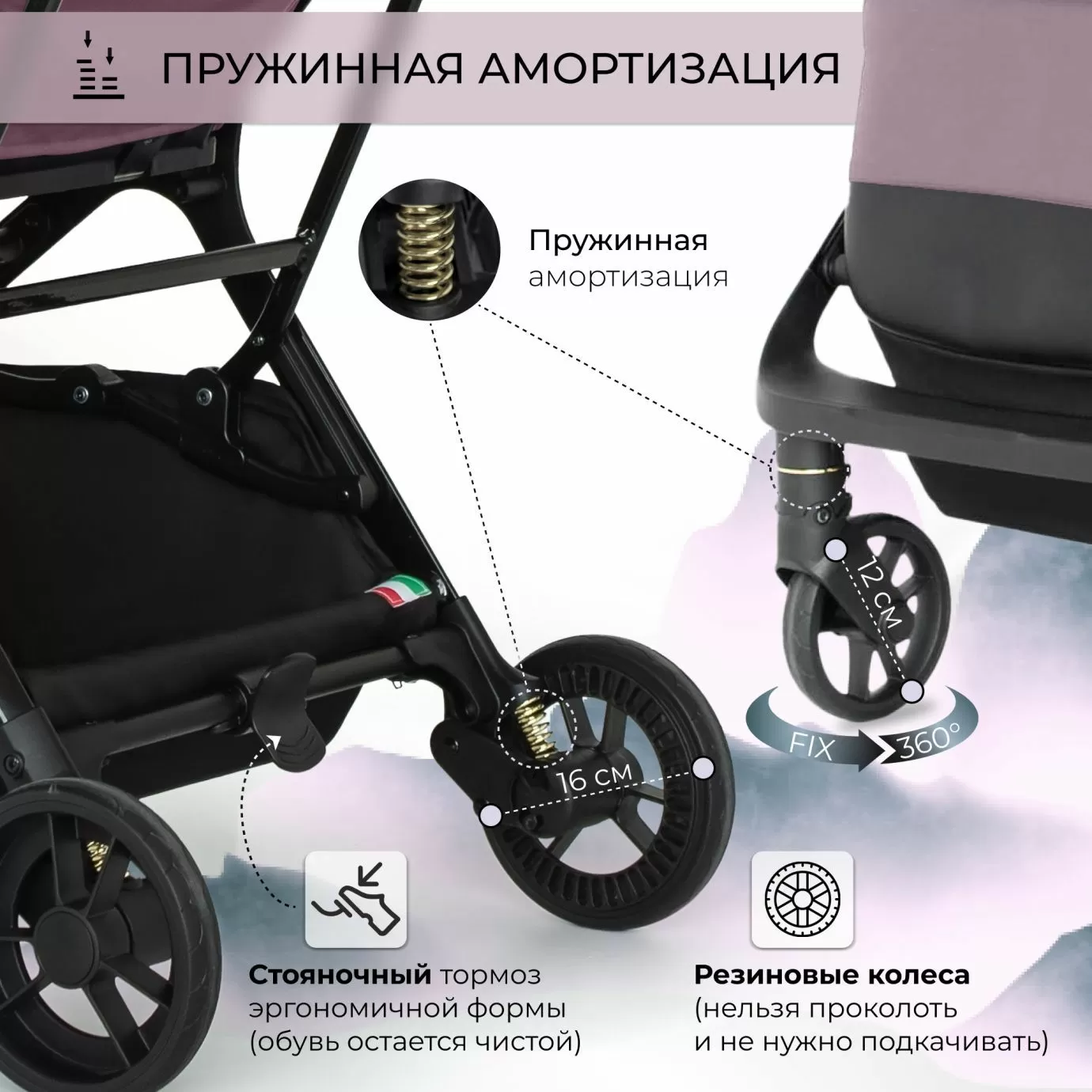 Прогулочная коляска Aura Rose