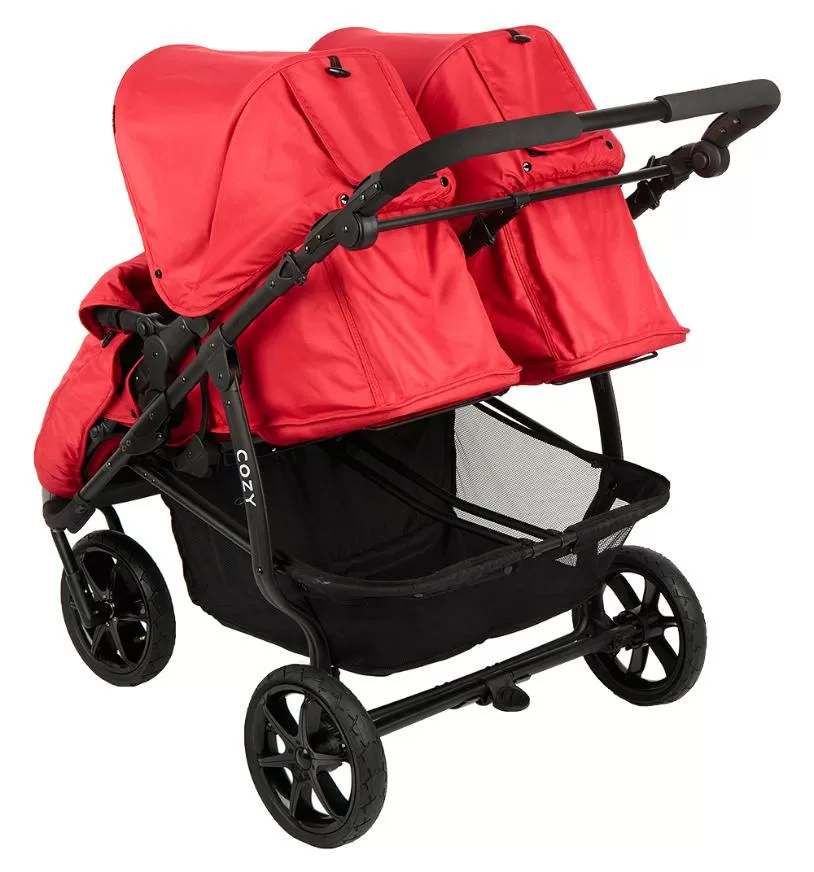 Коляска для двойни Cozy DOU прогулочный блок Red