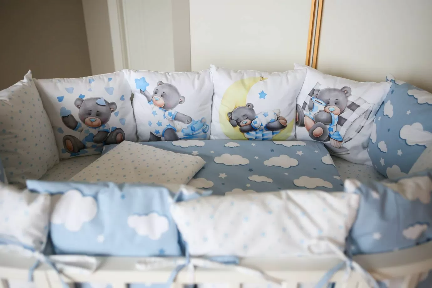 Комплект 17 предметов "малыш на луне голубой"