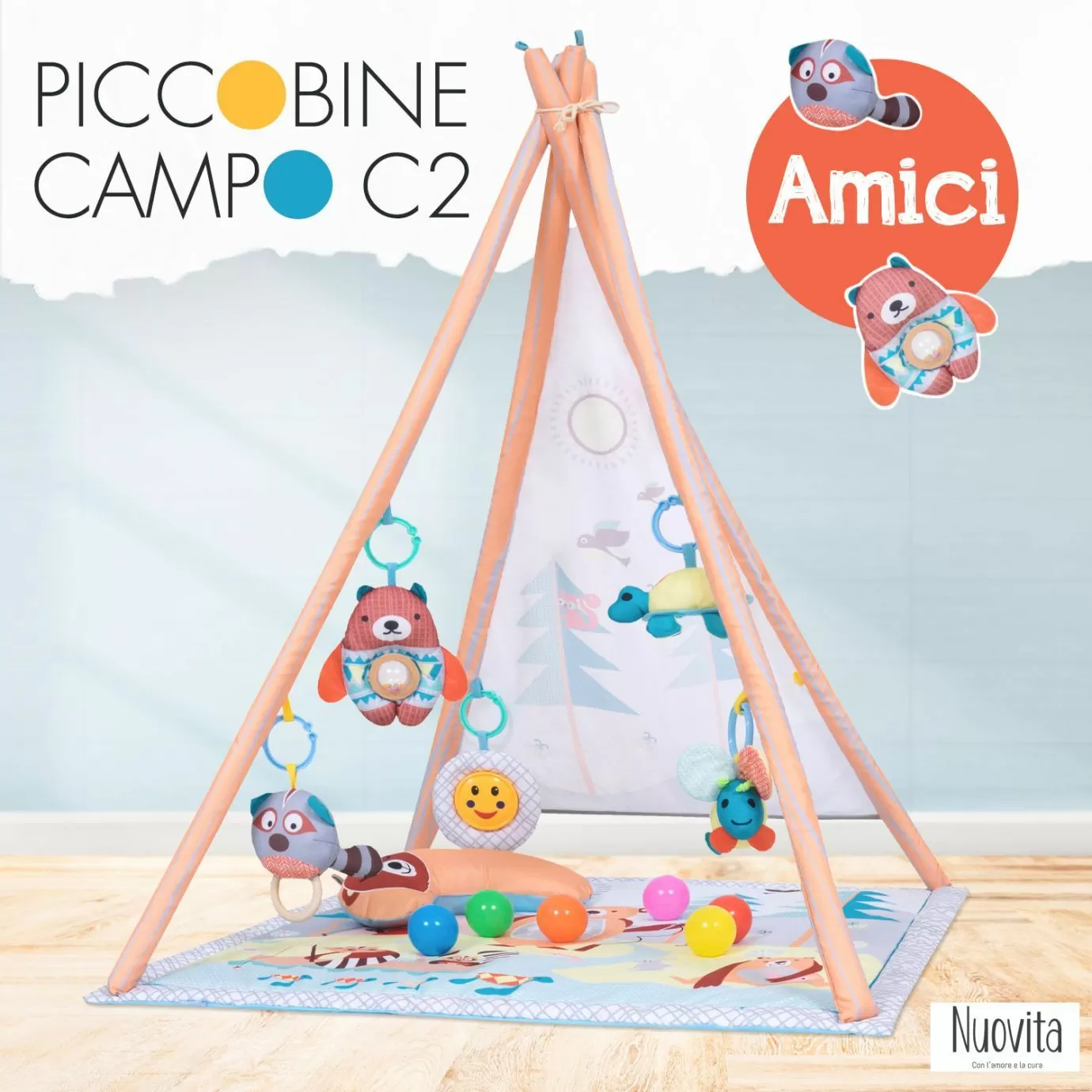 Развивающий коврик NUOVITA PICCOBINE СAMPO C2 друзья
