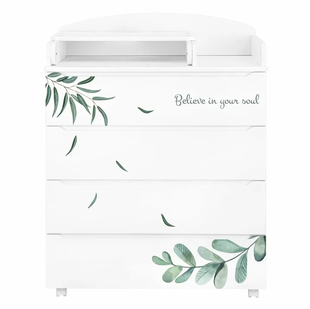 Комод Indigo Green Line 800/4 с пеленальным столиком травинки