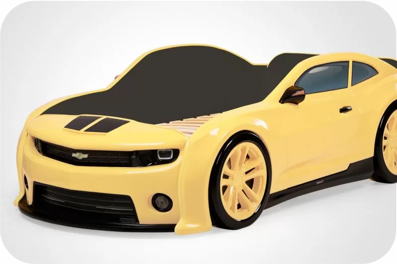 Кровать машина объемная (3d) EVO "Camaro" желтый