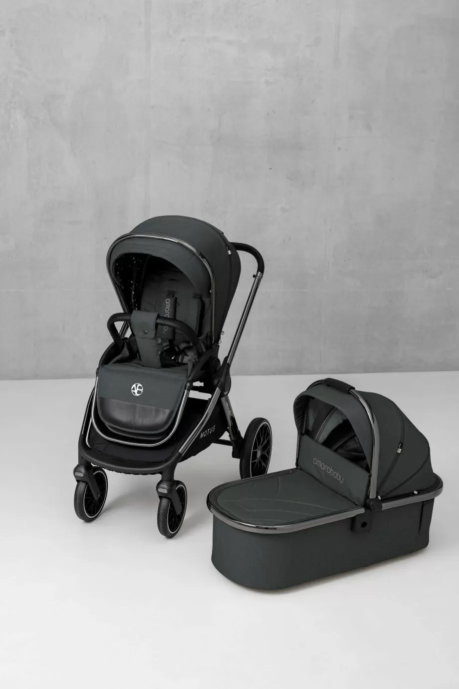 Коляска детская 2 в 1 Amarobaby Motus, черный