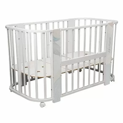 Кровать детская "Indigo "Green Line" 5 в 1 с поперечным маятником волна