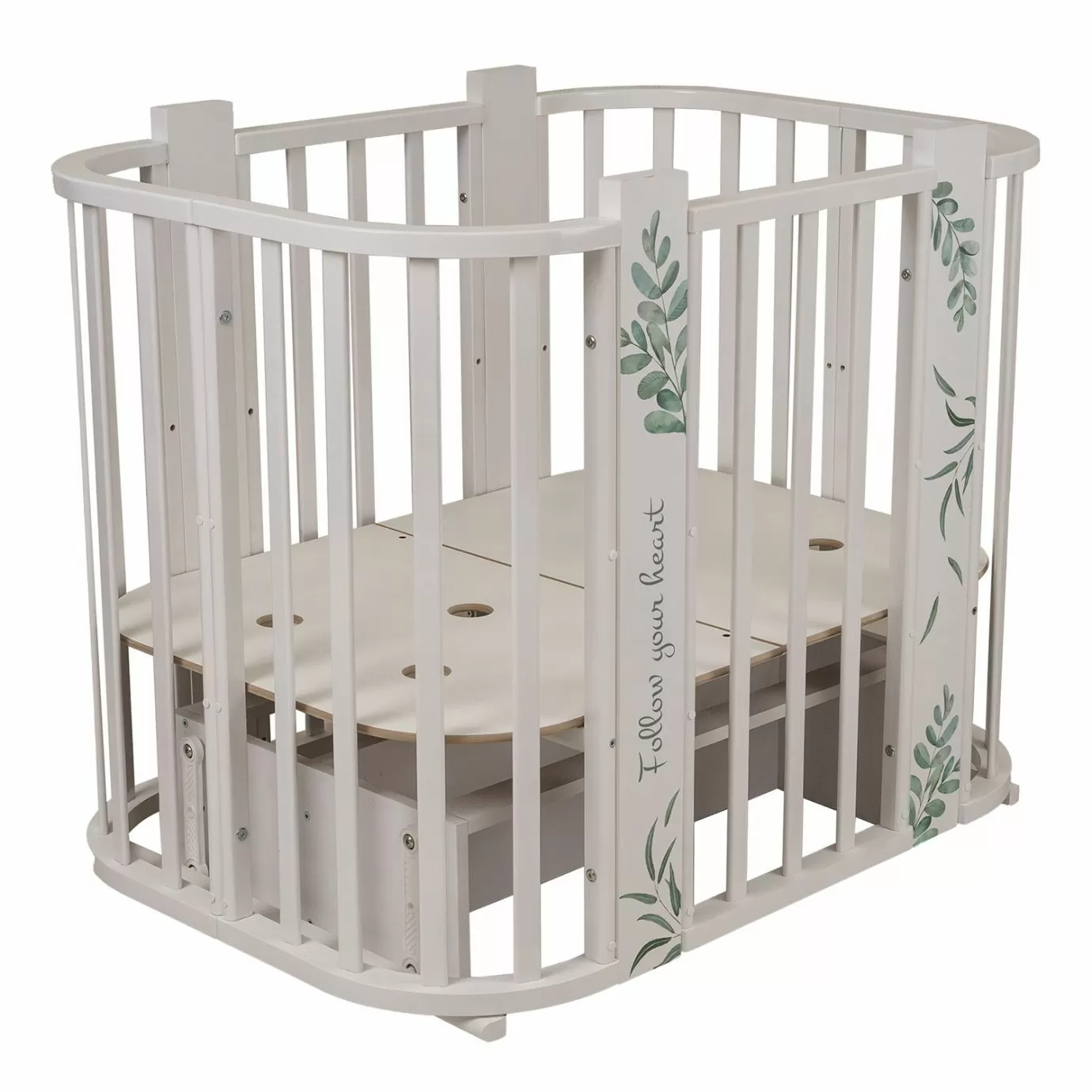 Кровать детская "Indigo "Green Line" 5 в 1 с поперечным маятником травинки