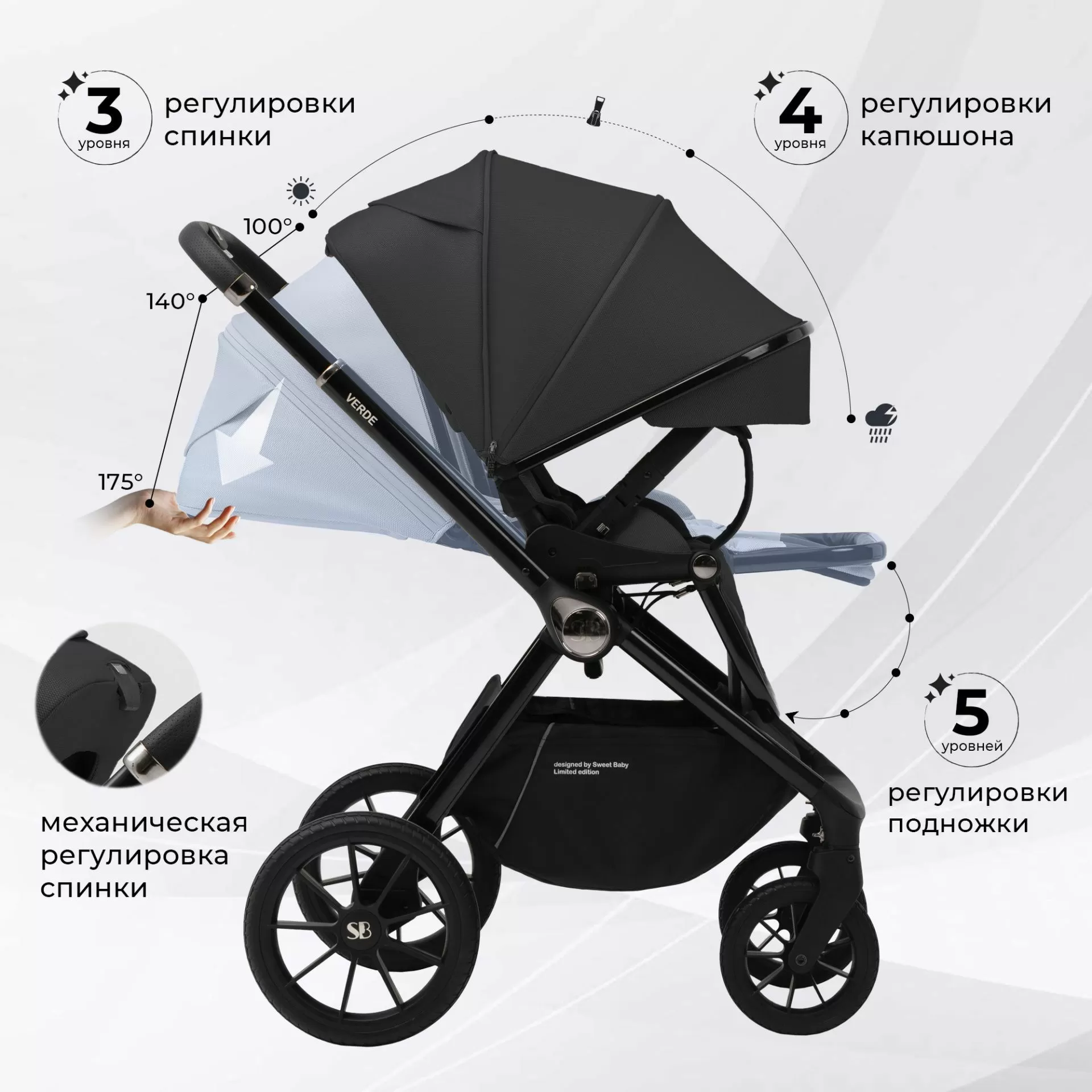 Коляска Sweet Baby Verde Black