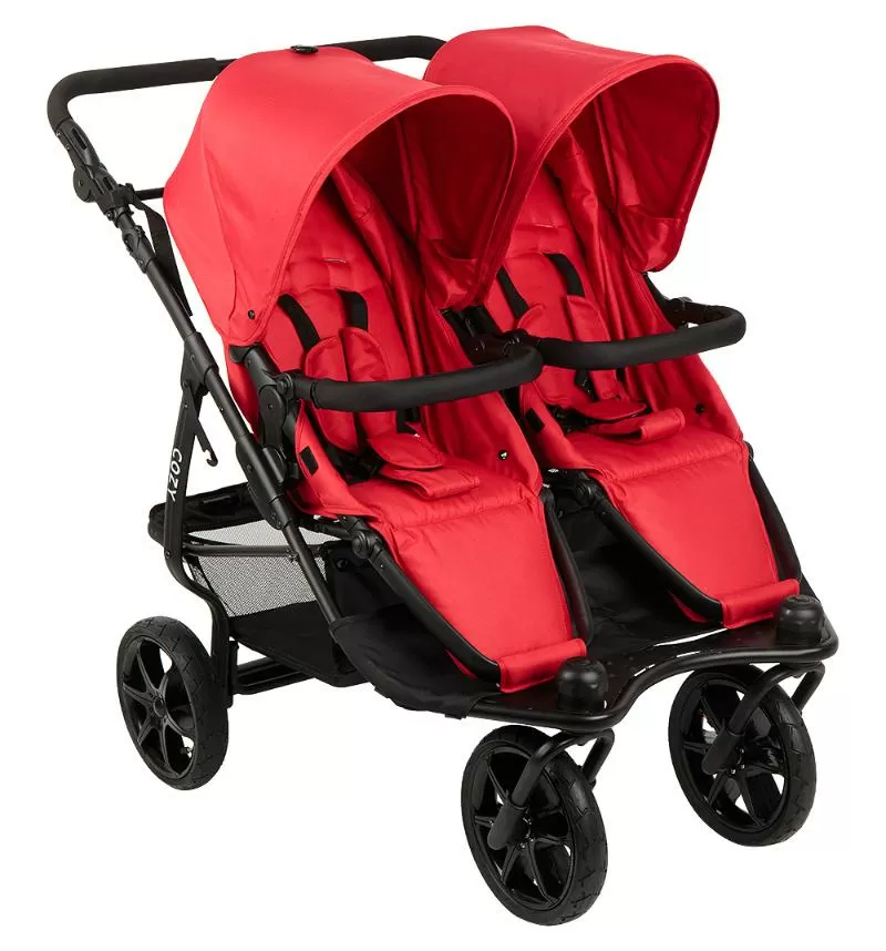 Коляска для двойни Cozy DOU прогулочный блок Red