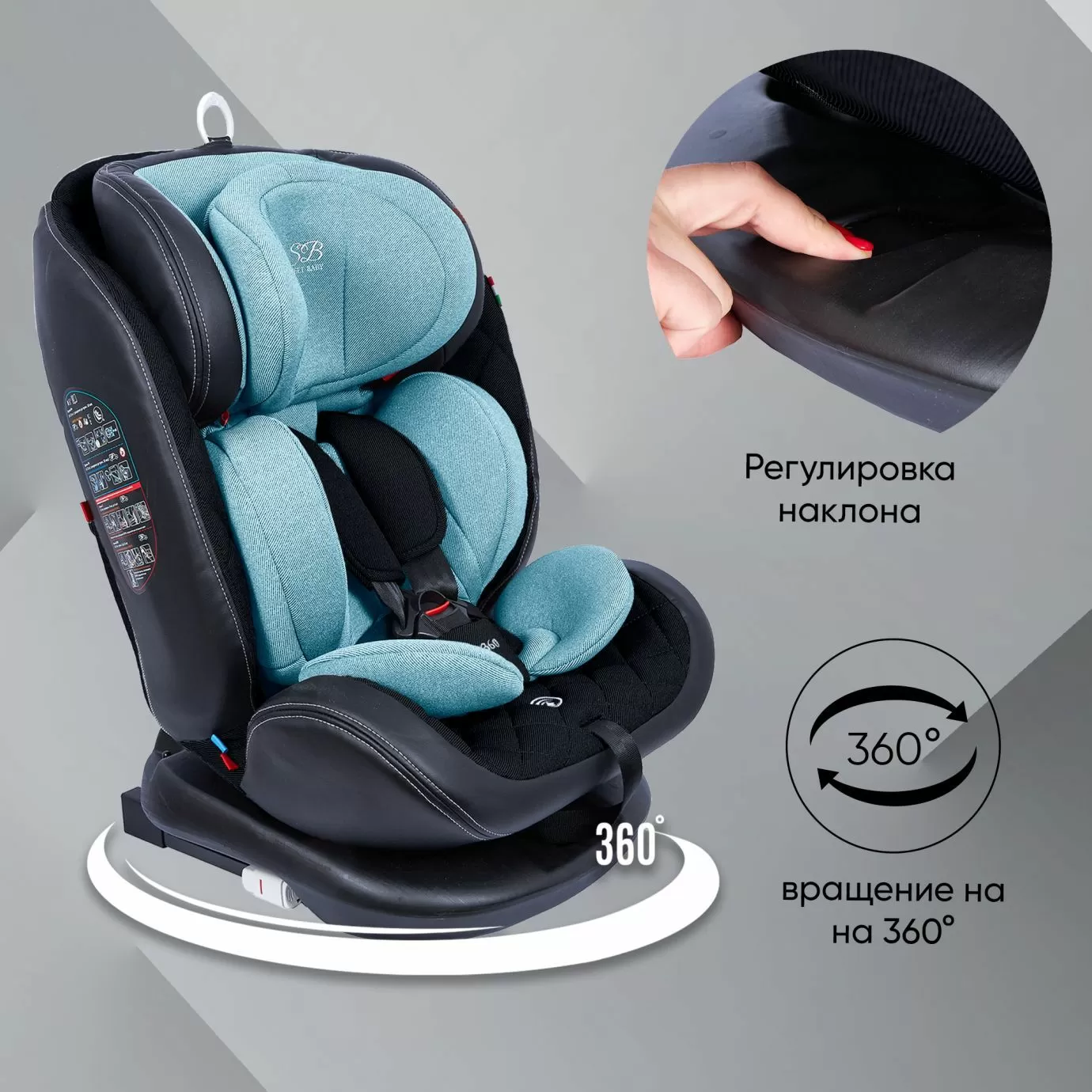 Автокресло поворотное группа 0123 (0-36) Ranger 360 Isofix Black/Blue