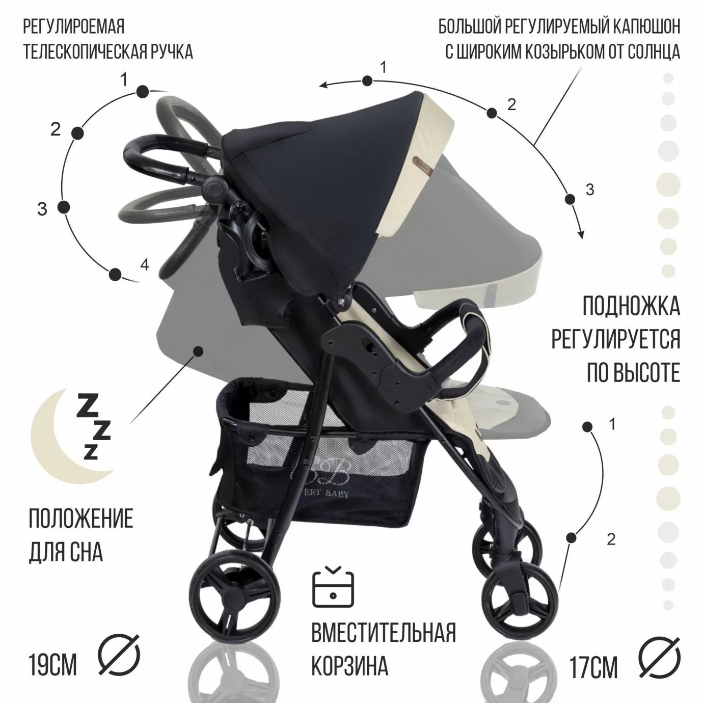 Прогулочная коляска Rapido Beige