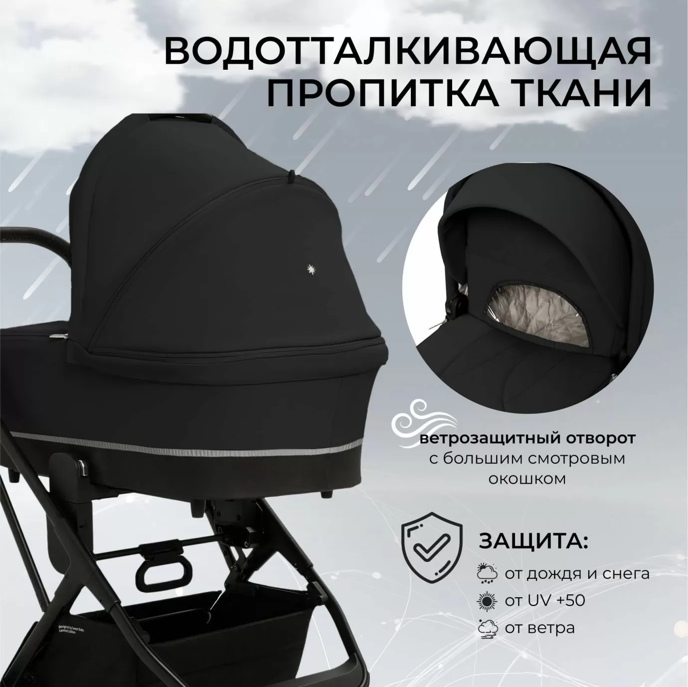 Коляска 2в1 Sweet Baby Nuvola Moon Black