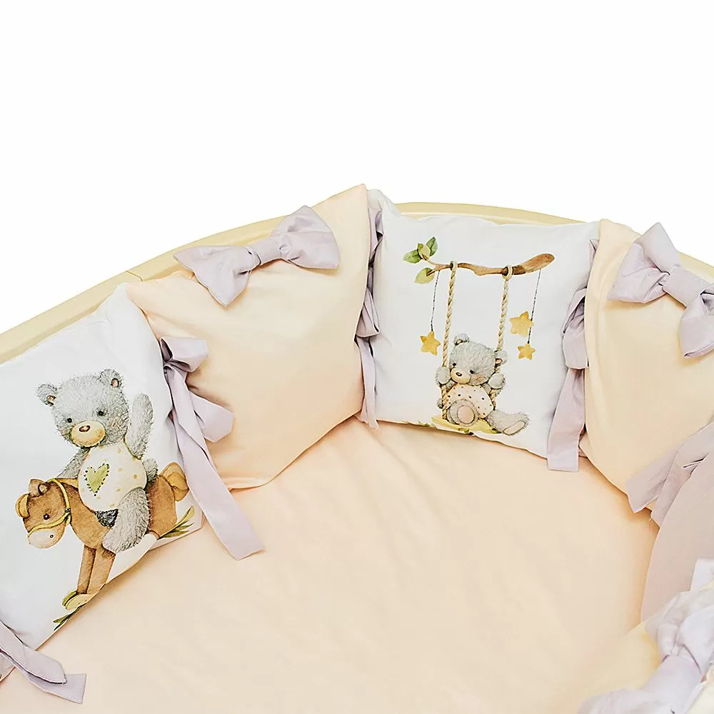 Комплект в кроватку 6 предметов сладкий зайка