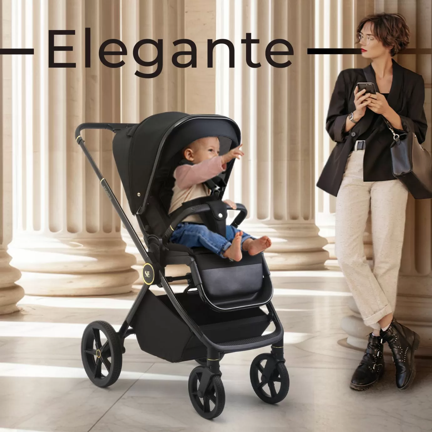 Прогулочная коляска Elegante GL Black