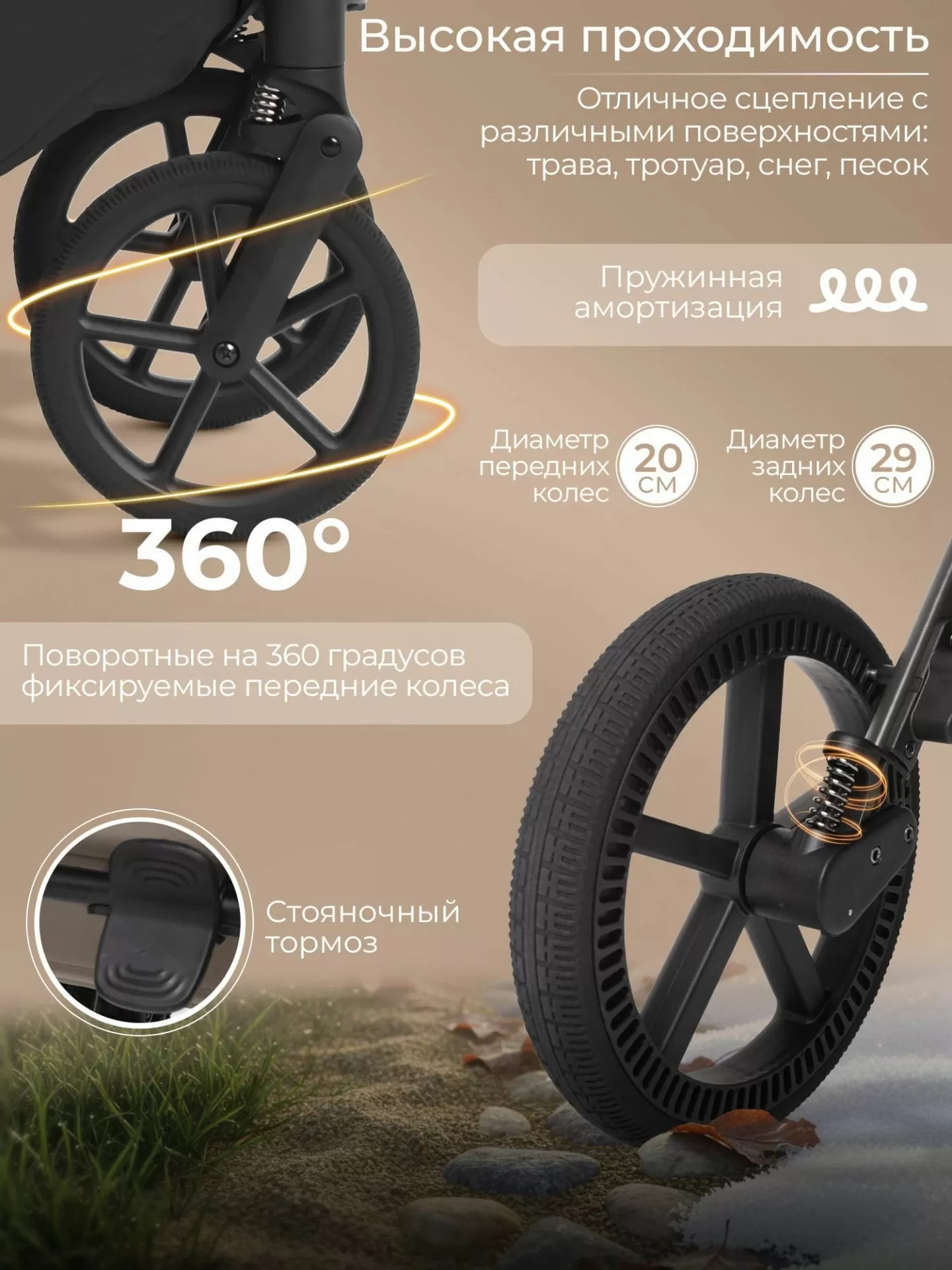 Коляска 2в1 SBL Orso Black