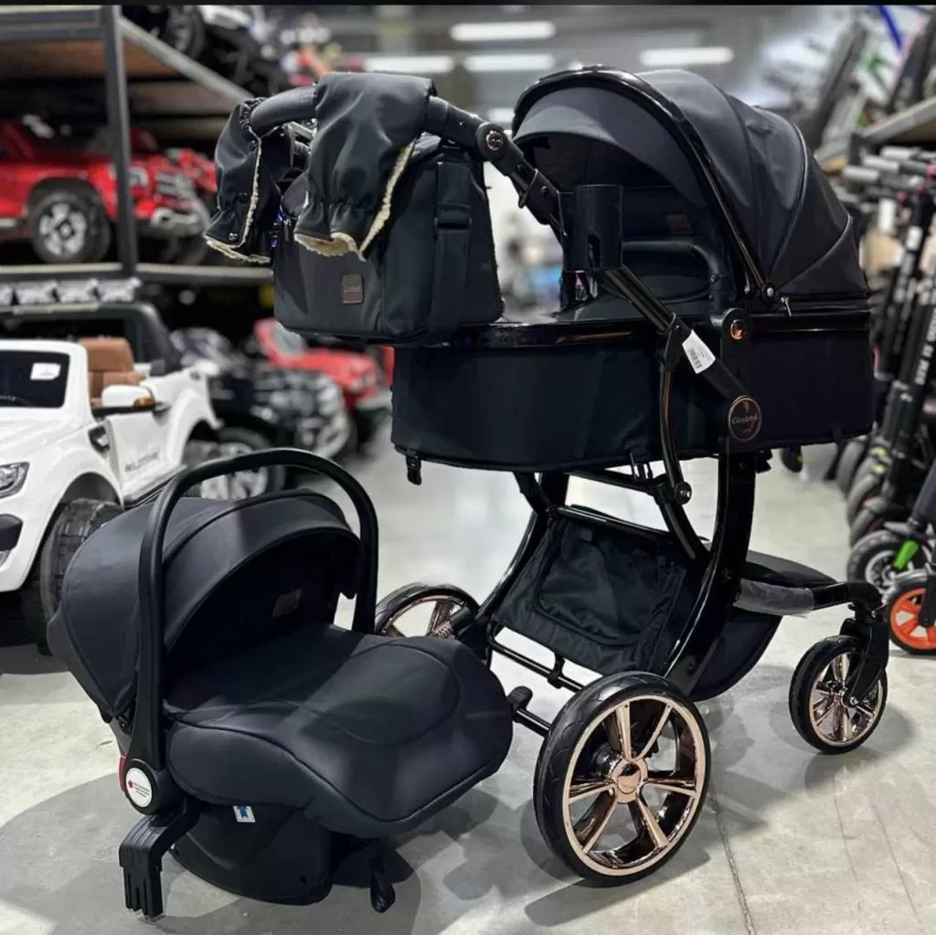 Коляска luxmom 608 3 в 1 черная