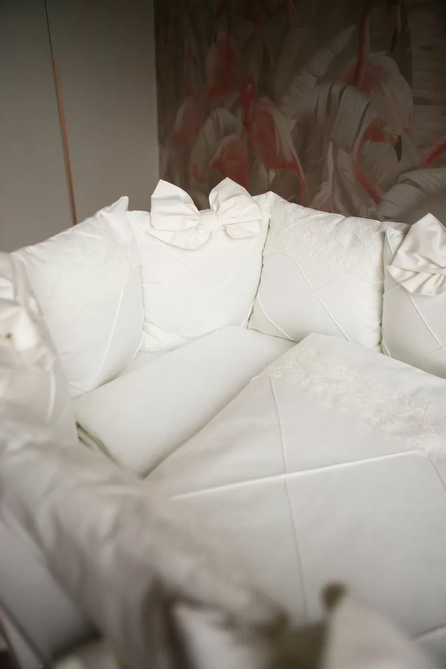 Комплект 17 предметов ""Classico" молочный сатин / кружево"