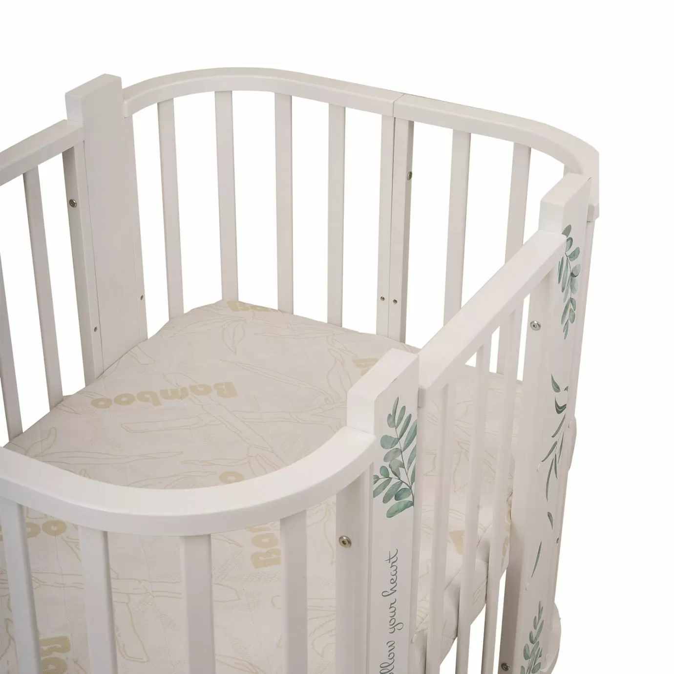 Кровать детская "Indigo "Green Line" 5 в 1 с поперечным маятником травинки